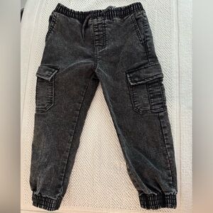 Volcom Black Elastic Waist Cargo Jogger Jeans Pants 4T